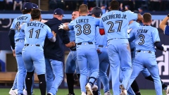 Toronto Blue Jays celebrate Alejandro Kirk walk off