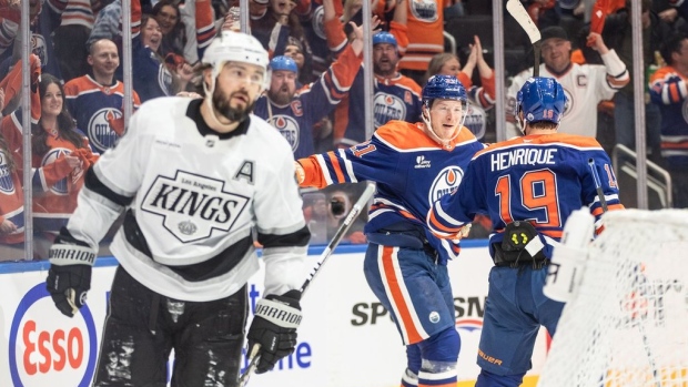Oilers celebrate, The Canadian Press Oilers celebrate