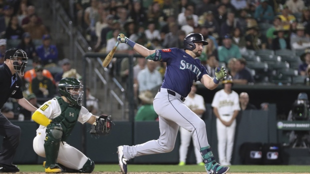 Raleigh's pinch-hit single in 9th inning sends Mariners past Athletics 5-3 Article Image 0, The Canadian Press Raleigh's pinch-hit single in 9th inning sends Mariners past Athletics 5-3 Article Image 0