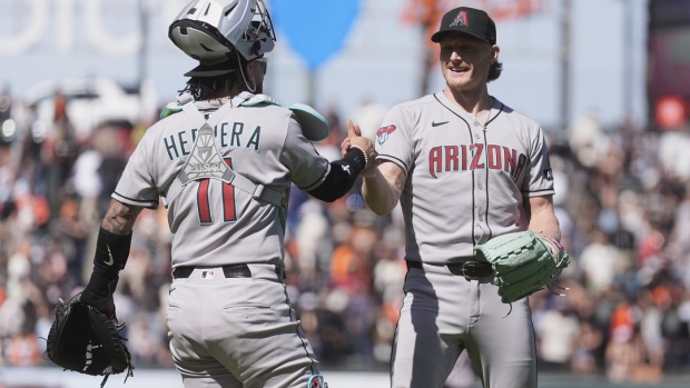 Marte hits 2 homers and Suárez adds 3-run blast as the Diamondbacks outlast the Giants Article Image 0, The Canadian Press Marte hits 2 homers and Suárez adds 3-run blast as the Diamondbacks outlast the Giants Article Image 0