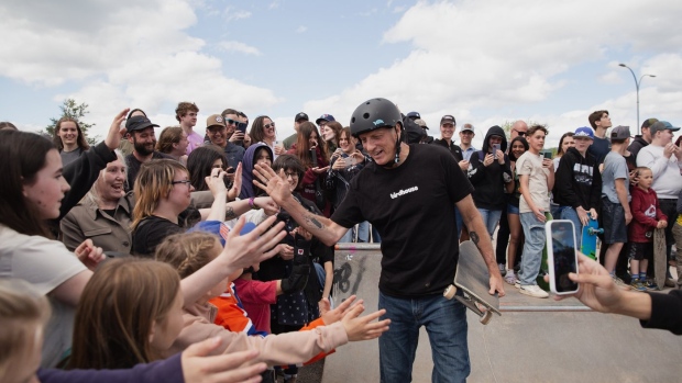 Tony Hawk, Mark McMorris help open skateboard park expansion in Smithers, B.C. Article Image 0