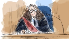 London Hockey Trial sketch - Justice Maria Carroccia