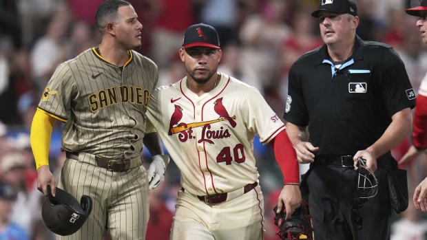 Benches clear in Padres-Cardinals game as Machado and Contreras both get hit twice by pitches Article Image 0