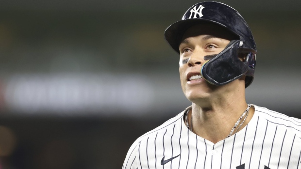 Yankees outfielder Aaron Judge throws to bases for first time since flexor strain Article Image 0, The Canadian Press Yankees outfielder Aaron Judge throws to bases for first time since flexor strain Article Image 0