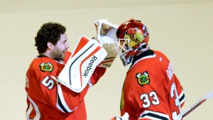 Corey Crawford and Scott Darling