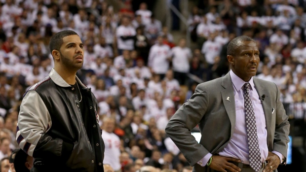 Drake and Dwane Casey