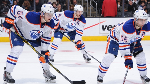 Oscar Klefbom Taylor Hall Jordan Eberle, Juan Ocampo/National Hockey League/Getty Images Oscar Klefbom Taylor Hall Jordan Eberle