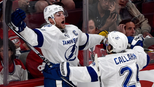 Stamkos, Callahan celebrate, The Canadian Press Stamkos, Callahan celebrate