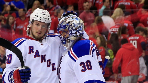 JT MIller and Henrik Lundqvist, Rob Carr/Getty Images JT MIller and Henrik Lundqvist
