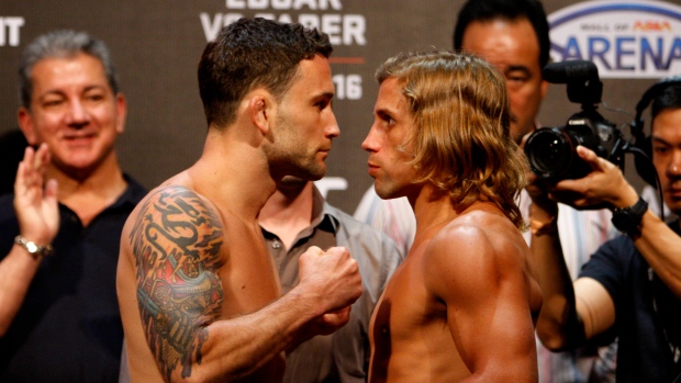 Frankie Edgar and Urijah Faber, Mitch Viquez/Zuffa LLC/UFC/Getty Images Frankie Edgar and Urijah Faber