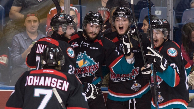 Rockets celebrate, The Canadian Press Rockets celebrate
