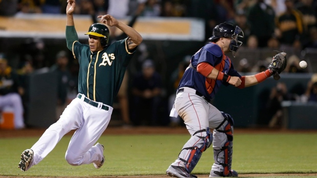 A's win fourth straight, edge Red Sox 4-3 to extend best record in majors Article Image 0, The Canadian Press A's win fourth straight, edge Red Sox 4-3 to extend best record in majors Article Image 0
