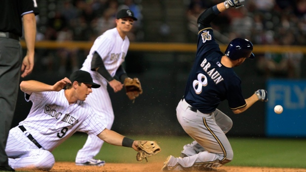 Rockies' bats spring to life a game after being no-hit, not enough in 13-10 loss to Brewers Article Image 0, The Canadian Press Rockies' bats spring to life a game after being no-hit, not enough in 13-10 loss to Brewers Article Image 0