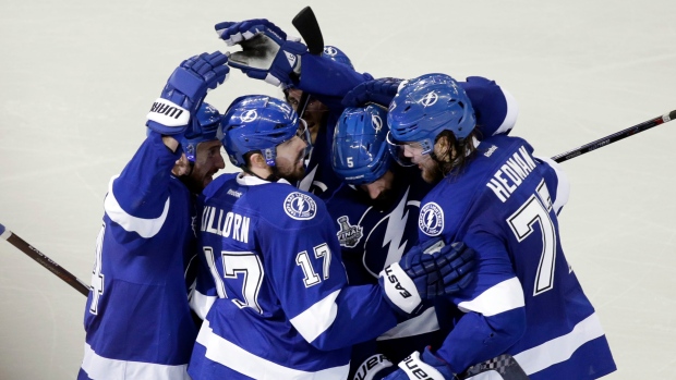 Tampa Bay Lightning celebrate, The Canadian Press Tampa Bay Lightning celebrate