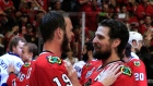 Jonathan Toews and Patrick Sharp