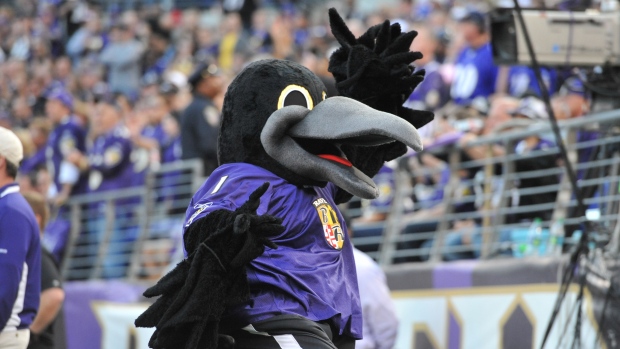 Baltimore Ravens mascot Poe