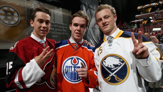 McDavid and Eichel, Dave Sandford/National Hockey League/Getty Images McDavid and Eichel