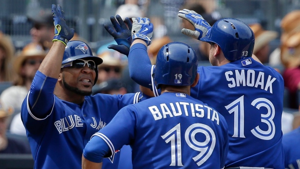 Blue Jays celebrate, The Canadian Press Blue Jays celebrate