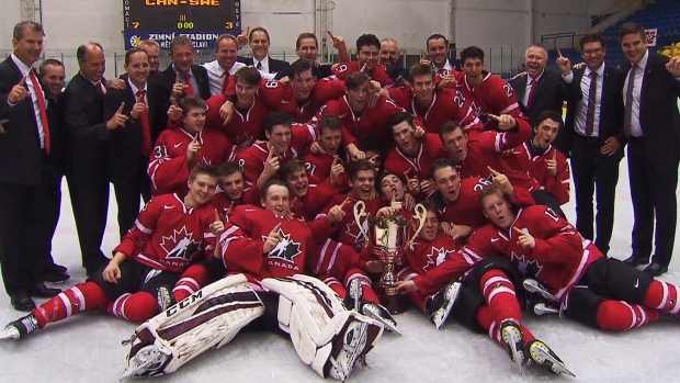 Canada celebrates at Ivan Hlinka