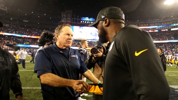 Bill Belichick and Mike Tomlin, Jim Rogash/Getty Images Bill Belichick and Mike Tomlin