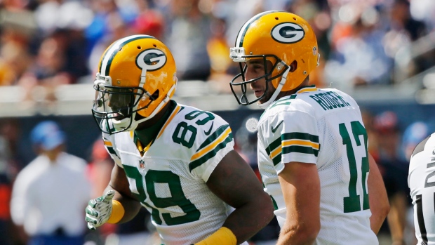 Rodgers, Jones celebrate