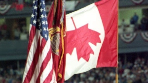 Canadian flag upside down
