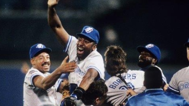 Blue Jays celebrate winning World Series 1992