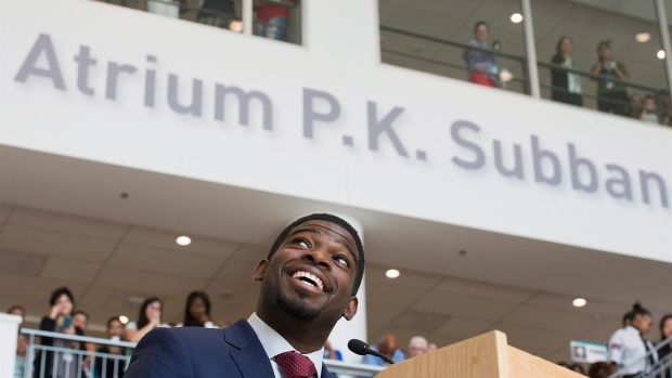 P.K. Subban pledges $10 million to Montreal Children's Hospital Article Image 0, The Canadian Press P.K. Subban pledges $10 million to Montreal Children's Hospital Article Image 0
