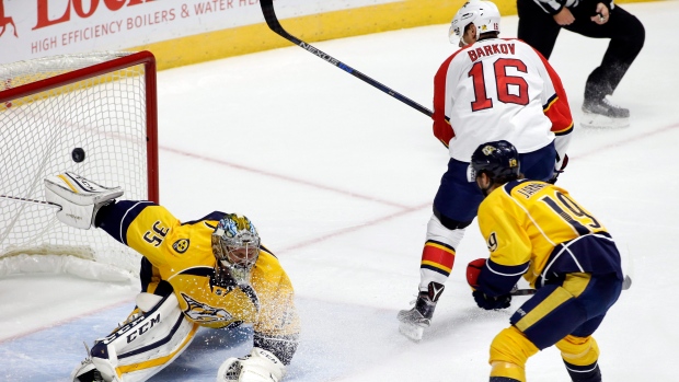 Barkov scores on Rinne, The Canadian Press Barkov scores on Rinne