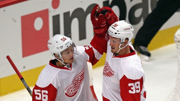 Teemu Pulkkinen and Anthony Mantha