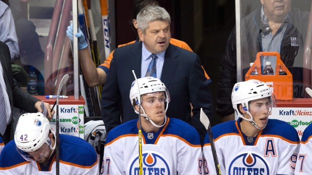 Todd McLellan and Oilers bench, The Canadian Press Todd McLellan and Oilers bench