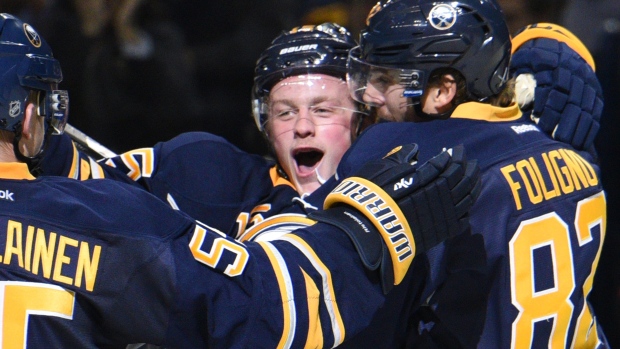 Jack Eichel scores first NHL goal, The Canadian Press Jack Eichel scores first NHL goal