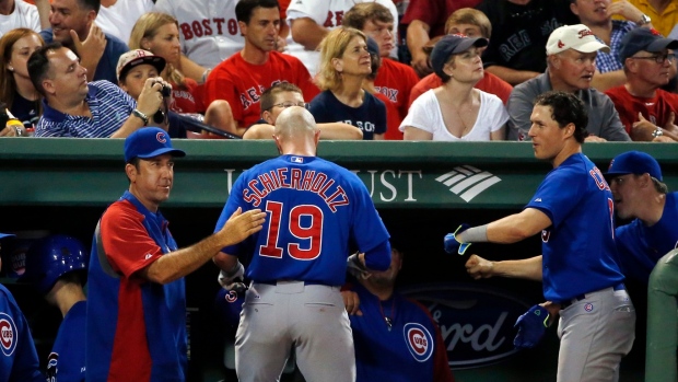 Chicago Cubs celebrate, The Canadian Press Chicago Cubs celebrate