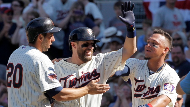 Twins celebrate Twins celebrate