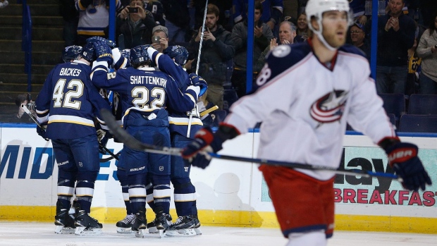 St. Louis Blues celebrate