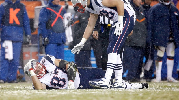 Rob Gronkowski and Scott Chandler , The Canadian Press Rob Gronkowski and Scott Chandler