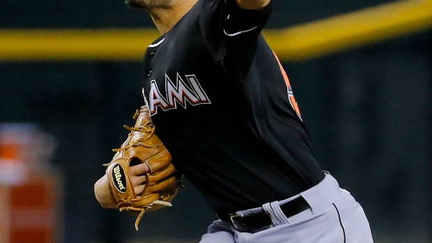 Ozuna's 9th-inning HR gives Marlins 2-1 win, spoils brilliant Arizona debut for Nuno Article Image 0, The Canadian Press Ozuna's 9th-inning HR gives Marlins 2-1 win, spoils brilliant Arizona debut for Nuno Article Image 0