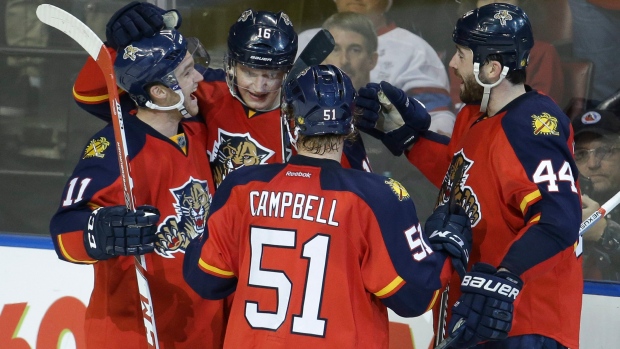 Panthers players celebrate