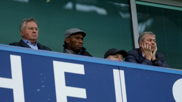 Didier Drogba and Roman Abramovich