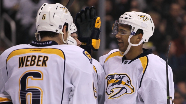 Shea Weber and Seth Jones, Victor Decolongon/Getty Images Shea Weber and Seth Jones