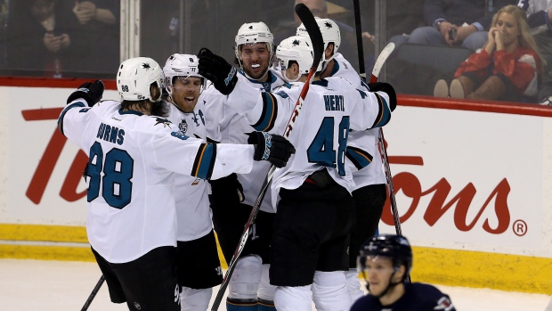 Sharks Celebrate, The Canadian Press Sharks Celebrate