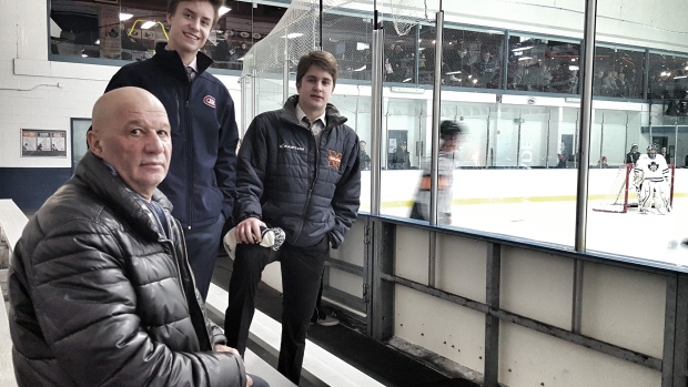 Alex Brosilovsky, left, has helped 35 Russian families move their children to play in the GTHL