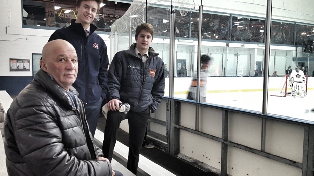 Alex Brosilovsky, left, has helped 35 Russian families move their children to play in the GTHL, Rick Westhead/TSN Alex Brosilovsky, left, has helped 35 Russian families move their children to play in the GTHL