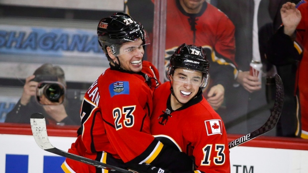 Sean Monahan and Johnny Gaudreau