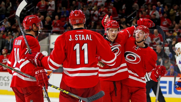 Hurricanes celebrate, The Canadian Press Hurricanes celebrate