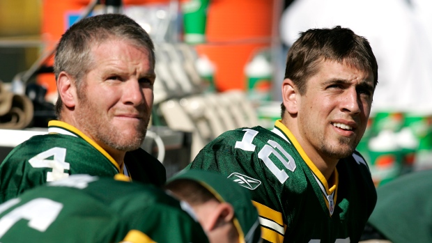 Brett Favre and Aaron Rodgers