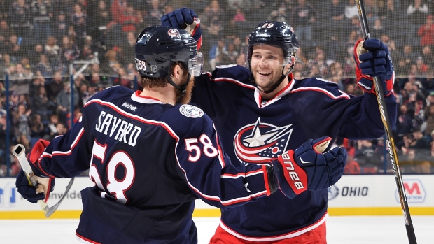David Savard and Cody Goloubef, Jamie Sabau/NHLI via Getty Images David Savard and Cody Goloubef