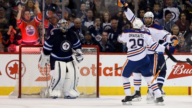 Edmonton Oilers celebrate, The Canadian Press Edmonton Oilers celebrate