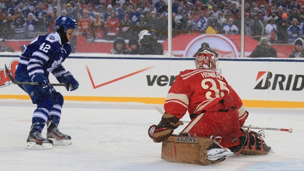 Tyler Bozak and Jimmy Howard, Dave Reginek/National Hockey League/Getty Images Tyler Bozak and Jimmy Howard
