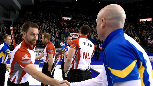 Kevin Koe and Brad Gushue, The Canadian Press Kevin Koe and Brad Gushue